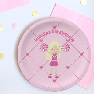 Hübsch rosa Cheerleader Custom Kindergeburtstag Pa Pappteller