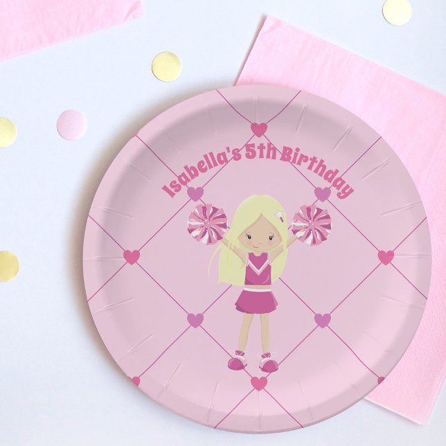 Hübsch rosa Cheerleader Custom Kindergeburtstag Pa Pappteller (Von Creator hochgeladen)