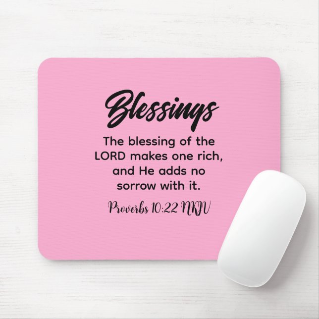 Hübsch rosa Christliche Glaubensbibel Verse Mousepad (Mit Mouse)