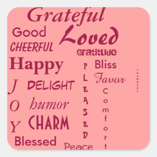 Hübsch rosa Dankeschön-Aufkleber Quadratischer Aufkleber