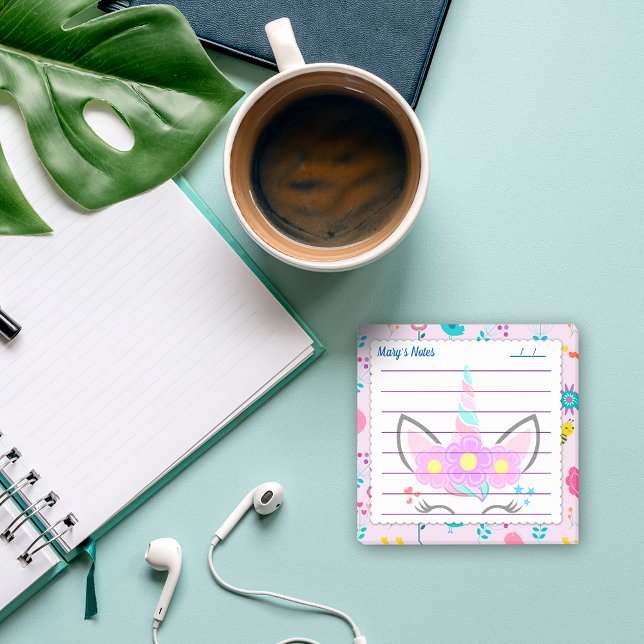 Hübsch rosa Einhorn niedlicher Hintergrund 4 Zoll  Post-it Klebezettel (Von Creator hochgeladen)