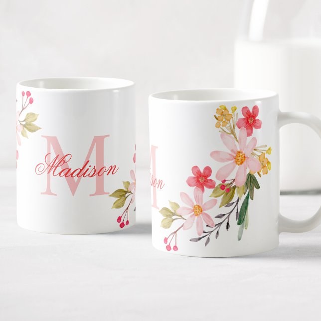 Hübsch rosa Farbe Blütenfarben, benutzerdefinierte Kaffeetasse (Von Creator hochgeladen)