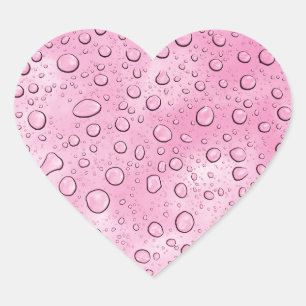 Hübsch rosa Farbe Wasser Tropfen Fun Herzsticker Herz-Aufkleber
