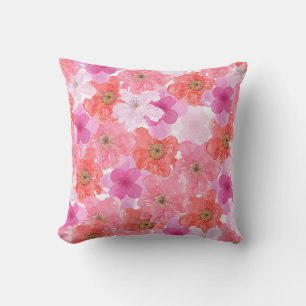 Hübsch rosa Farbflora Kissen
