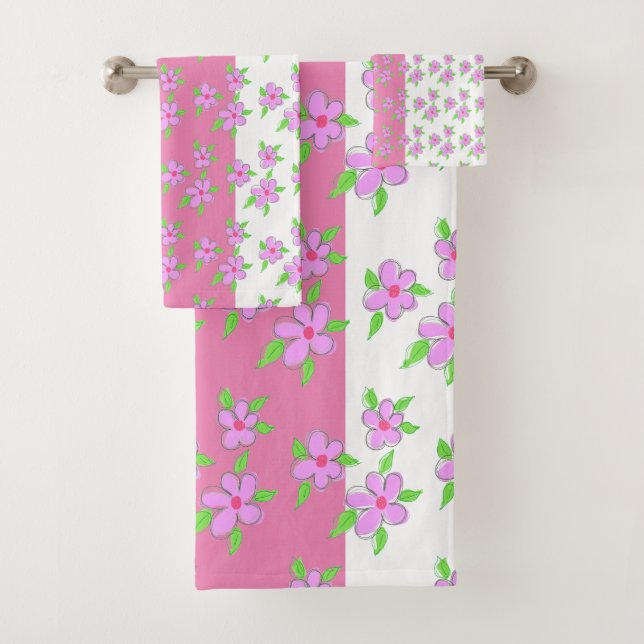 Hübsch rosa Felle Badhandtuch Set (Insitu)