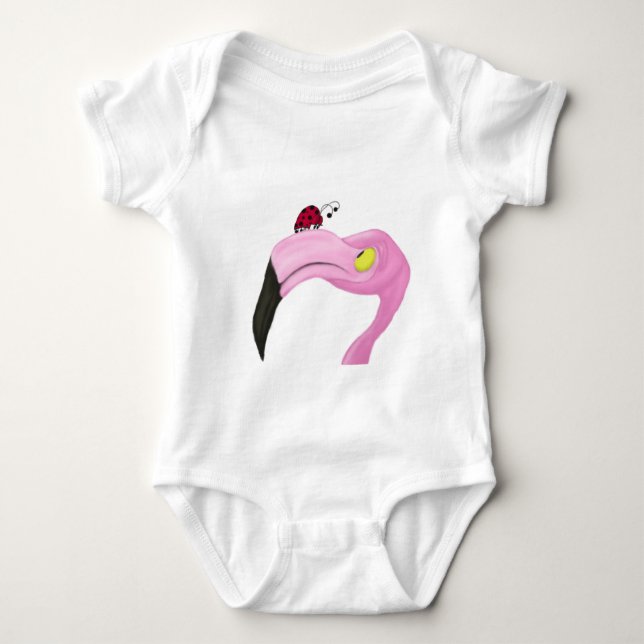 Hübsch rosa Flamingo Baby Strampler (Vorderseite)