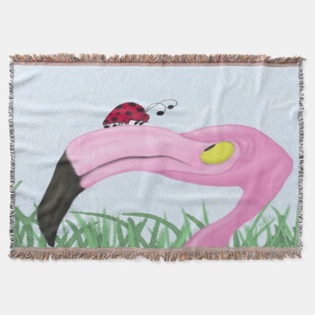 Hübsch rosa Flamingo Decke (Vorderseite)