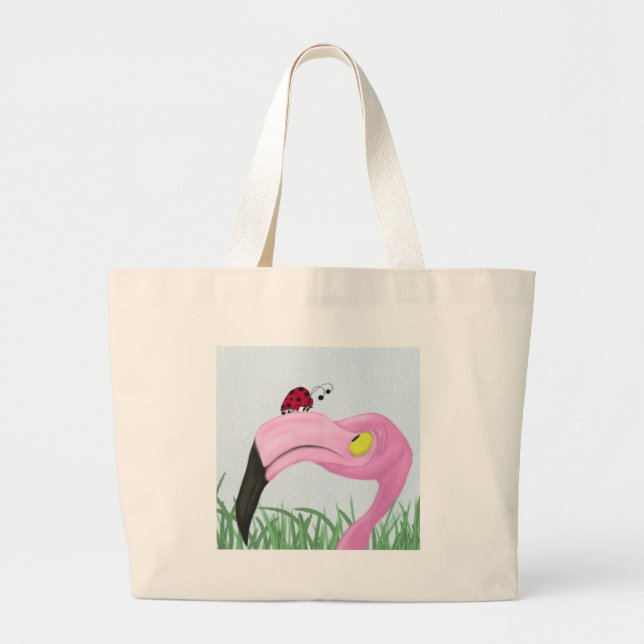 Hübsch rosa Flamingo Jumbo Stoffbeutel (Vorne)