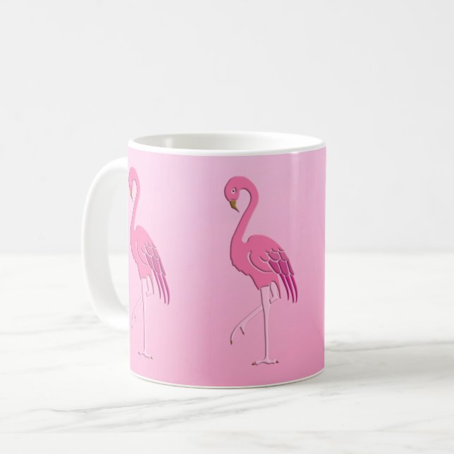 Hübsch rosa Flamingo Kaffeetasse (Vorderseite Links)