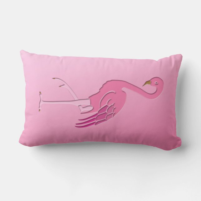 Hübsch rosa Flamingo Lendenkissen (Rückseite)