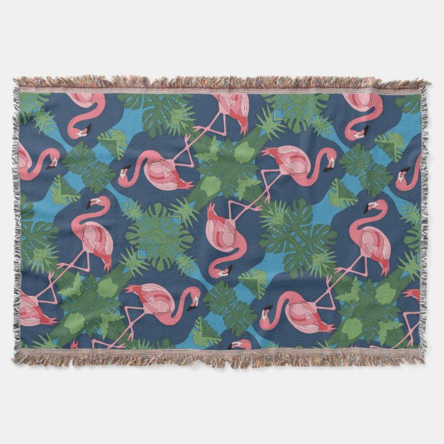 Hübsch rosa Flamingo-Muster Decke (Vorderseite)