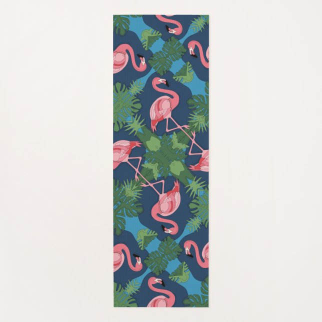 Hübsch rosa Flamingo-Muster Yogamatte (Vorderseite)