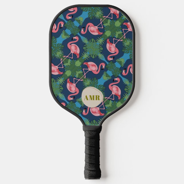 Hübsch rosa Flamingo Pickleball Schläger (Vorderseite)