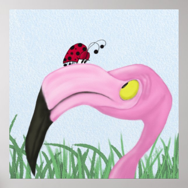 Hübsch rosa Flamingo Poster (Vorne)