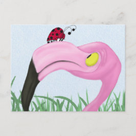 Hübsch rosa Flamingo Postkarte