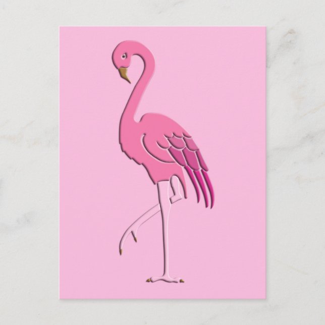 Hübsch rosa Flamingo Postkarte (Vorderseite)