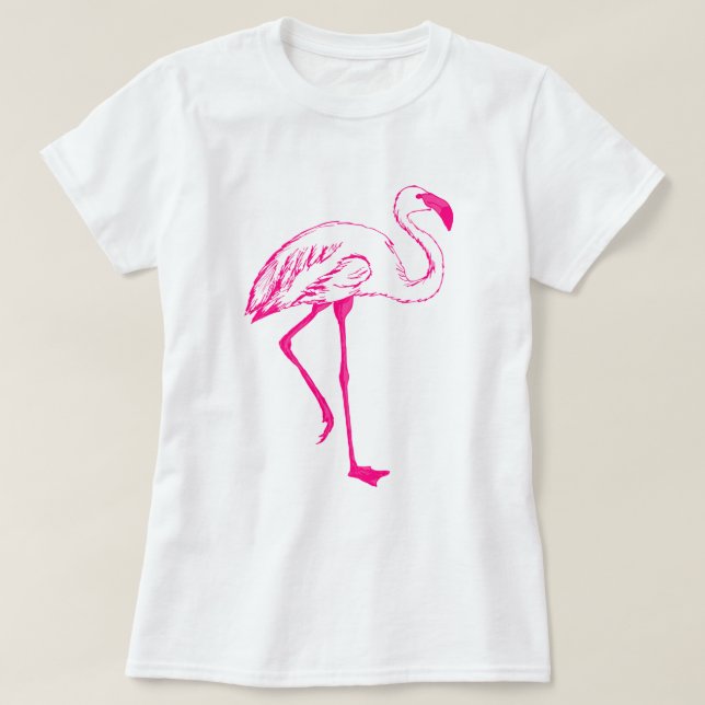 Hübsch rosa Flamingo T - Shirt (Design vorne)