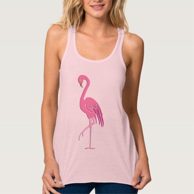 Hübsch rosa Flamingo Tank Top (Vorderseite)