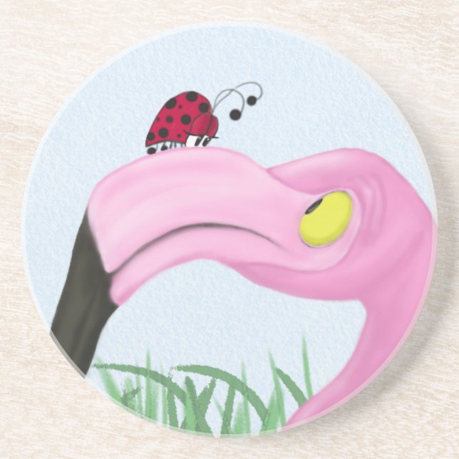 Hübsch rosa Flamingo Untersetzer (Vorne)