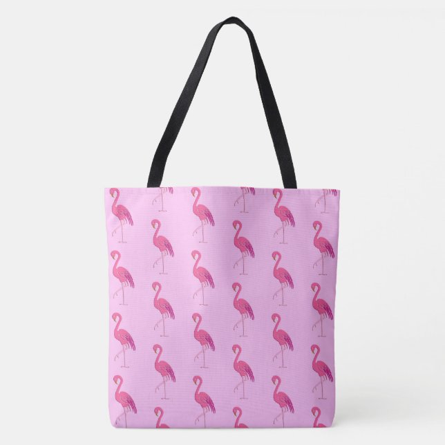 Hübsch rosa Flamingos auf rosa Untergrund (Vorderseite)