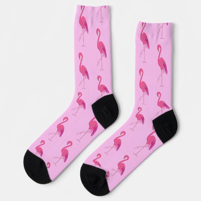 Hübsch-rosa Flamingos Socken (Linkes Detail)
