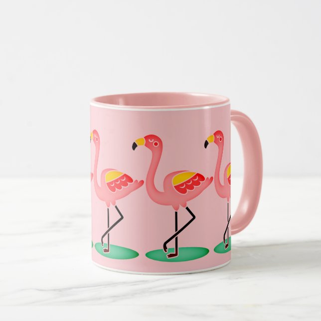 Hübsch rosa Flamingos Tasse (VorderseiteRechts)