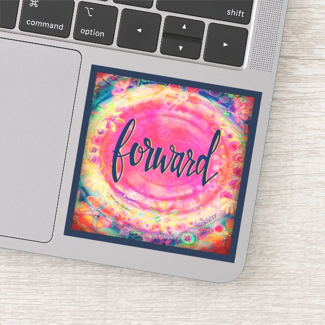 Hübsch rosa Floral Forward One Word Aufkleber (Detail)