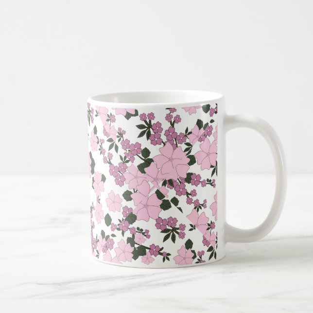 Hübsch rosa Floral Kaffeetasse (Rechts)