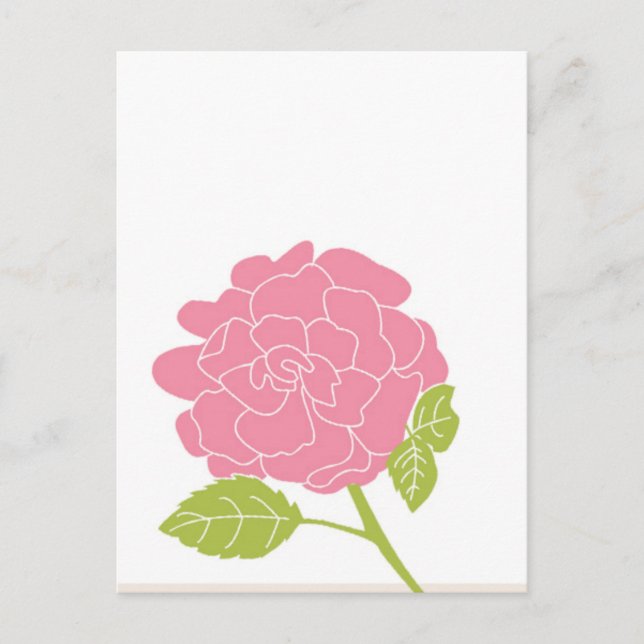 Hübsch rosa Floral Postkarte (Vorderseite)