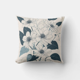 Hübsch rosa, florale, botanische Monogram Kissen