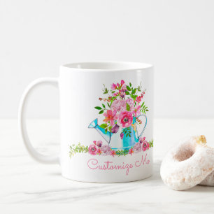 Hübsch rosa, florale Wasserfarbe individuell einst Kaffeetasse