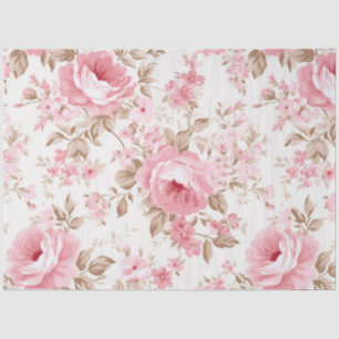 Hübsch rosa, floraler Vintager Stil Seidenpapier