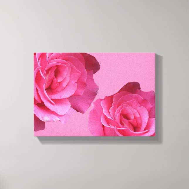 Hübsch rosa Französische Rose Schwarze Kunst Leinwanddruck (Vorderseite)