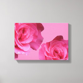 Hübsch rosa Französische Rose Schwarze Kunst Leinwanddruck