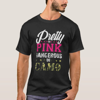 Hübsch rosa gefährlich bei der Camouflage Jagd Mäd T-Shirt