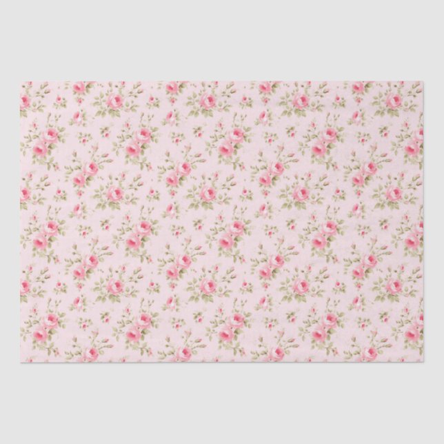 Hübsch rosa gestrichene Rose Seidenpapier (Vorderseite)