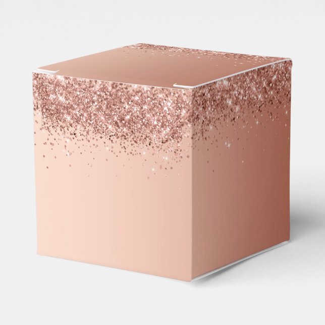 Hübsch rosa Glitzer Blank Fevor Box Geschenkschachtel (Vorderseite)