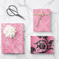 Hübsch rosa Glitzer Damask Glam Geschenk