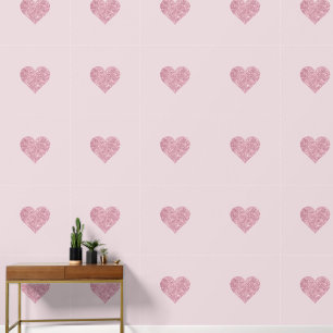 Hübsch rosa Glitzer Herz Tapete