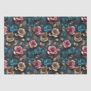 Hübsch-Rosa-Gold-Blue-Rose Seidenpapier