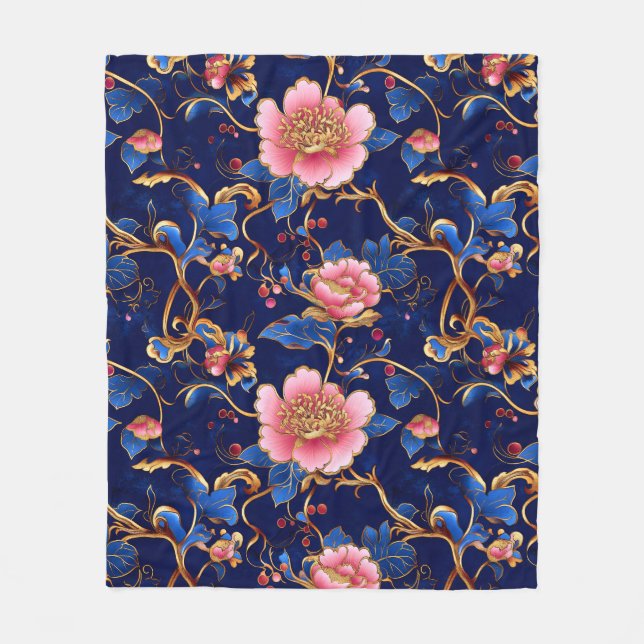 Hübsch-rosa Goldblume Fleecedecke (Vorderseite)