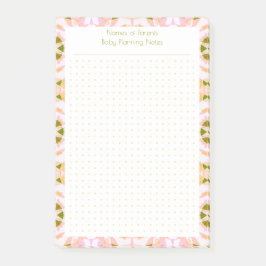 Hübsch rosa, grüne Dot Grid New Baby Planner Post-it Klebezettel