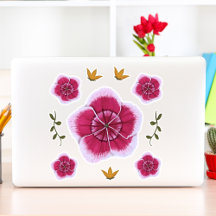 Hübsch rosa handGezeichnet botanisch-floralisch