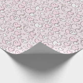 Hübsch rosa Handgezeichnete Blase Herzchen Valenti Geschenkpapier