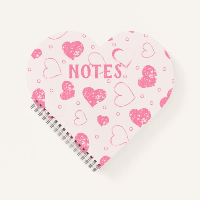 Hübsch-rosa-Herz-Notebook Notizbuch (Vorderseite)