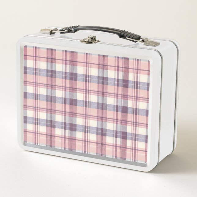 Hübsch rosa karierte Lunchbox (Vorderseite)