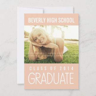 Hübsch-rosa-Klasse des Fotos der Graduierungsparte Einladung