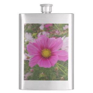 Hübsch-Rosa-Kosmos-Blume Flachmann