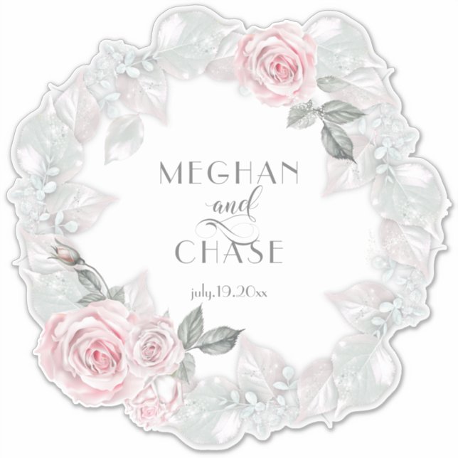 Hübsch-Rosa-KrustenbarefootBride™ Aufkleber (Vorderseite)