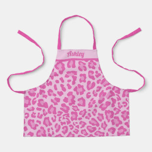 Hübsch rosa Leopard Kids Monogram Schürze